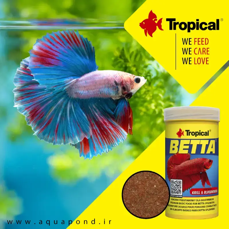بتا تروپیکال غذای پولکی + کرم خونی ماهی فایتر