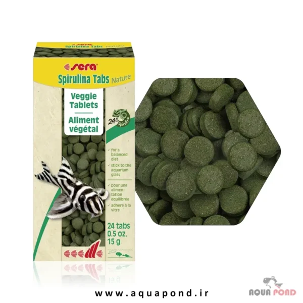 قرص اسپیرولینا سرا غذای ماهیان گیاهخوار و بی مهرگان آبشور و آبشیرین