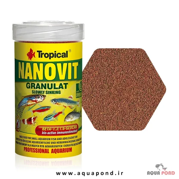 گرانول نانوویت تروپیکال غذای کامل برای ماهی کوچک گیاه خوار