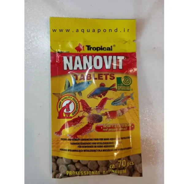 قرص نانوویت تروپیکال غذای ماهی و میگو آکواریوم