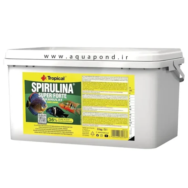 اسپیرولینا36% سوپر فورت گرانولات تروپیکال غذای ماهی گیاه خوار و همه چیزخوار