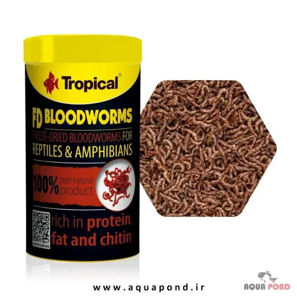 FD blood worms تروپیکال کرم خونی خشک شده غذای ماهی و خزندگان