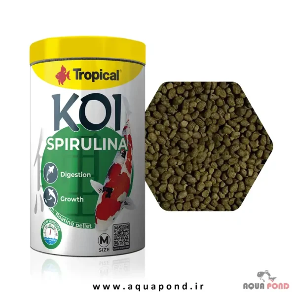 کوی اسپیرولینا پلت سایز M تروپیکال غذای تقویت رنگ ماهی کوی