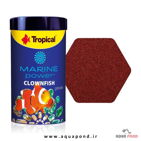 مارین پاور کلونفیش تروپیکال غذای دلقک ماهی، ماهی‌های کوچک و شقایق‌های دریایی