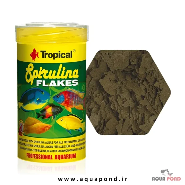اسپیرولینا پولکی تروپیکال غذای ماهیان گیاه خوار و همه چیزخوار