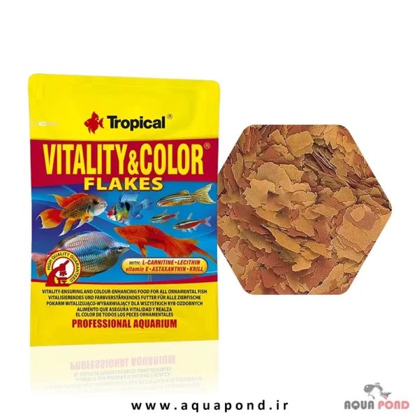 ویتالیتی و کالر پولکی تروپیکال غذای تقویت رنگ ماهی