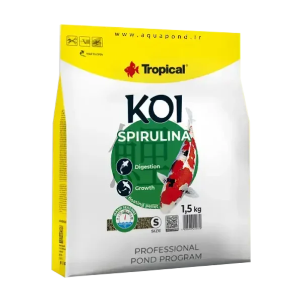 کوی اسپیرولینا پلت سایز M تروپیکال غذای تقویت رنگ ماهی کوی