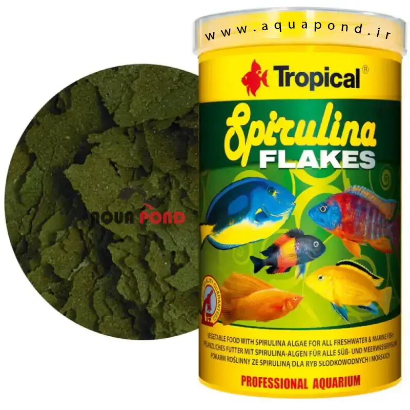 اسپیرولینا پولکی تروپیکال غذای ماهیان گیاه خوار و همه چیزخوار