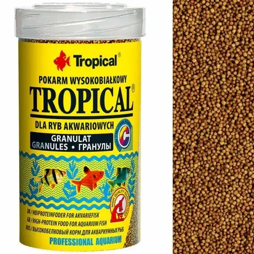 گرانولات گرمسیری تروپیکال غذای همه ماهیان آکواریوم با پروتئین بالا